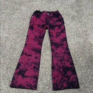 Art Class Kids Tie-Dye Flare Jeans - Purple and Black